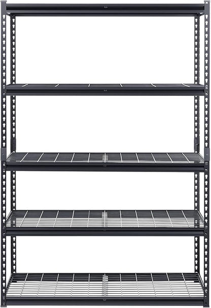 VEVOR Storage Shelves, 3000 lbs, 5 Tier Heavy Duty Garage Shelving, 24" D x 48" W x 72" H Adjustable Metal Shelves for Industrial Shelving Unit Utility Shelf, for Kitchen, Warehouse, Basement, Black