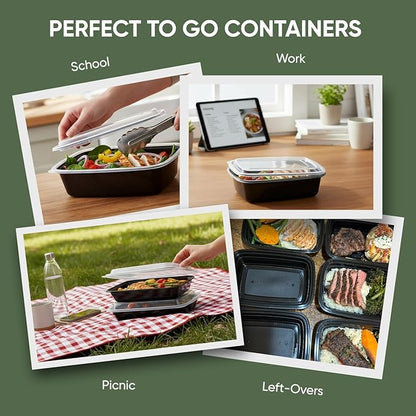 24 oz 150 Pack Meal Prep Containers BPA Free Leakproof Stackable Food Storage Containers with Lids, Microwave & Dishwasher Freezer Safe Reusable To Go Containers Bento Box Style Take Out Clear Plastic