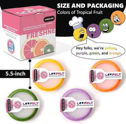 Lovfult Onion Storage and Avocado Saver - 4-Piece Set Silicone Fruit Storage Box, Multifunctional and Perfect for Lemons, Cheese, Tomatoes, Potatoes, Garlic
