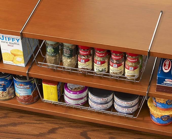 LTL Home Products WS-Z215430C More Inside Hanging Under Shelf Storage Basket, Medium, Chrome