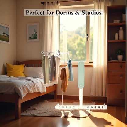 Foldable Clothes Drying Rack for Small Spaces — Portable, Rust-Proof, Easy Fold & Carry — Ideal for Travel, Apartment, Dorm (White)