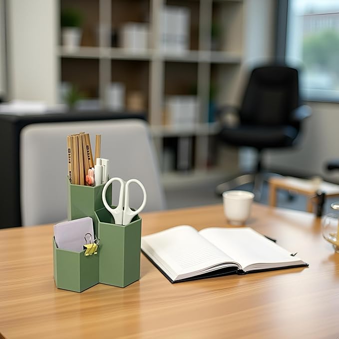 Pencil Organizer Pen Holder for Desk Pens Cup Small Desk Organizer Cute Pen Holder for Office,School and Home (Green)