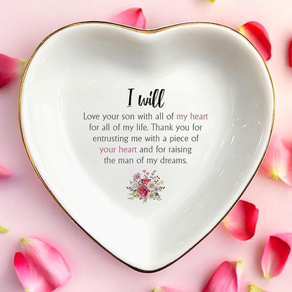 Wedding Ring Dish Jewelry Trinket Tray for Mother-in-law,Bridesmaid,Mother of the Bride/Groom-Engagement,Bridal Shower,Bachelorette Gifts for Couples,Mr. Mrs. (Mother-in-law 2)