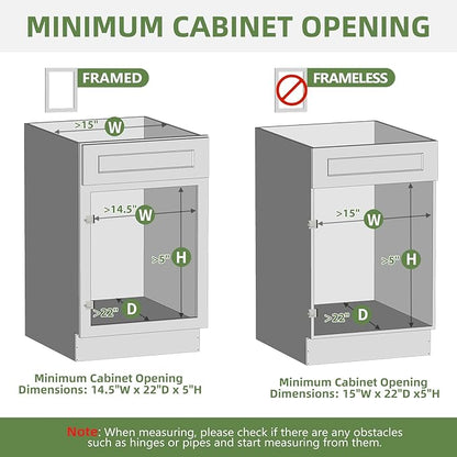 Pull Out Drawers for Cabinets, 13½” W x 21” D Soft Close Slide Out Drawers for Kitchen Cabinets, Cabinet Pull Out Shelves Requires At Least 14.5” Cabinet Opening