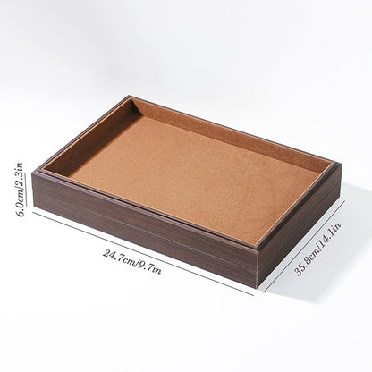 2Pcs/Set Wood Jewelry Organizer Tray, Stackable Blank Tray for Drawer, Rings Earring Storage Case, Necklace Accessories Display Holder for Store Selling or Home Show