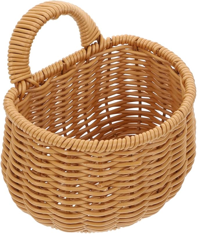 Unomor Decorative Woven Garlic and Ginger Storage Basket Wall Mounted Kitchen Organizer High Grade Space Saving Design for Home Decor