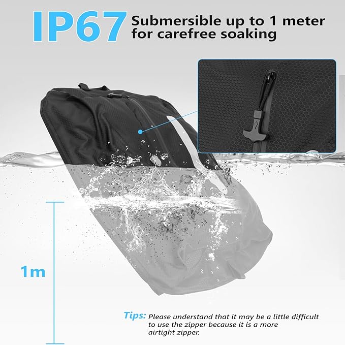 2026 Airless Vacuum Kit Travel with See-Through Window & 5KPa Pump Space Saver Vacuum Seal Bags for Clothing Travel IP67 Reusable Packing Organizers for Luggage, Backpack, Suitcase Black 2PC+Pump