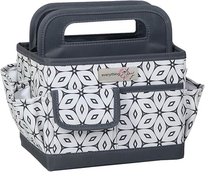 Everything Mary Desktop Tote Organizer – Grey Geometric Craft Caddy – Portable Storage Bag for Sewing, Scrapbooking, Art Supplies & DIY Craft Organization