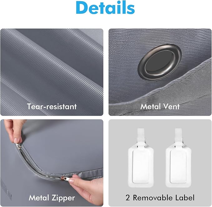 Comforter Storage Bag-Ultra Space Saving Large Self Compression Organizer for Comforters and Blanket,3-Layer Zipper Self-Compressing Organizer for Storage Bedding. (Gray, 2 Pack)