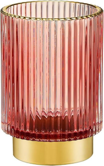 LEICURACE Makeup Brush Holder Organizer,Toothbrush Holders,Desk Pen Pencil Holder,Multifunctional Vintage Glass Brush Cup(A3-22-US)