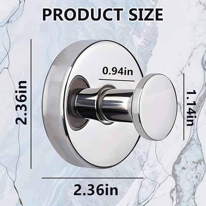 HESUSLA Suction Cup Hooks for Wreaths on Glass,2025 New Model No-Drill Suction Cup Hooks,Wreath Hangers for Front Doors,Metal Towel Hooks for Showers Bathrooms Mirrors(2 Pack,Chrome)
