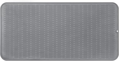 Silicone Dish Drying Mat for Multiple Usage,Easy clean,Eco-friendly,Heat-resistant Silicone Mat for Kitchen Counter or Sink,Refrigerator or Drawer Liner Grey 5XL 36inches x 18inches
