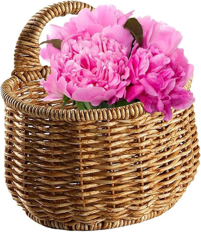 Woven Hanging Storage Basket for Kitchen Decorative Wall Organizer for Garlic Ginger and Eggs Space-saving Design Light for Use