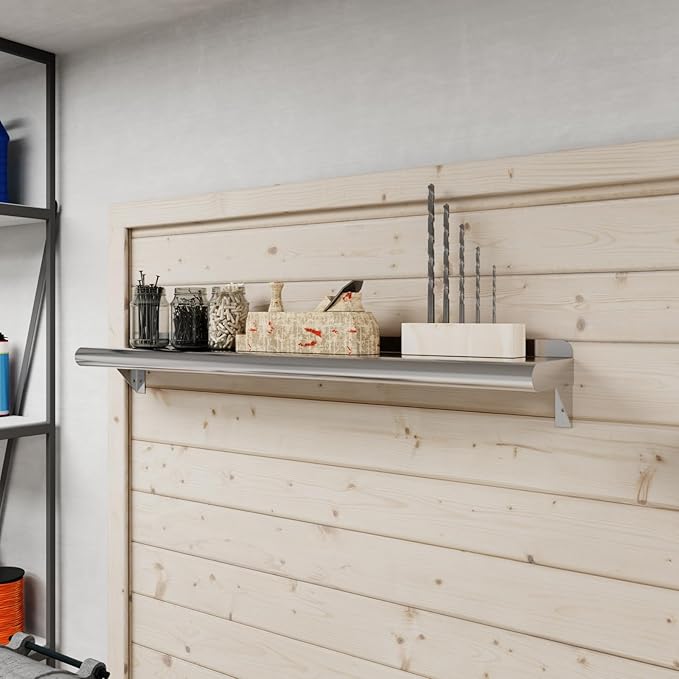 AmGood 36" Long X 6" Deep Stainless Steel Wall Shelf | NSF Certified | Appliance & Equipment Metal Shelving | Kitchen, Restaurant, Garage, Laundry, Utility Room