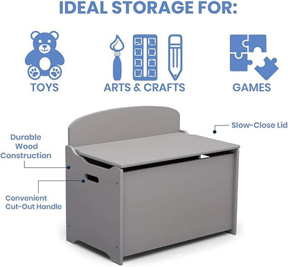 Delta Children MySize Deluxe Toy Box, Grey