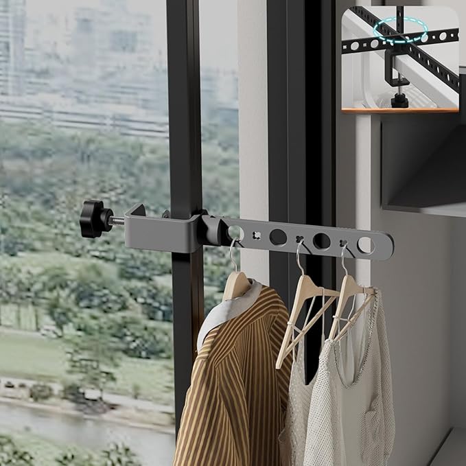 Foldable Indoor/Outdoor Swivel Folding 7-Hole Clothes Drying Rack - White, Space-Saving, Portable, Heavy-Duty Aluminum for Small Spaces, Balcony, Bathroom, Travel & Camping Airer