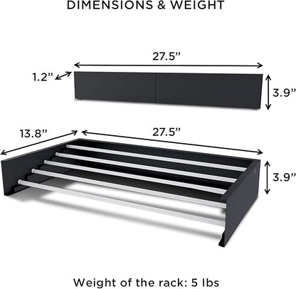Step Up Laundry Drying Rack (28-INCH White), Wall Mounted, Retractable Clothes Drying Rack, 40lbs Capacity, 11.6 Linear Ft, with Wall Template and Long Screwdriver Bit