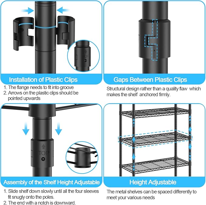 Heavy Duty Clothes Rack with Wheels, 43"W x 18"D x 81"H Rolling Garment Rack, 800 lb Capacity, 3-Tier Adjustable Shelves, Double Hanging Rods, 6 Hooks, Portable Closet Organizer, Tool-Free Assembly
