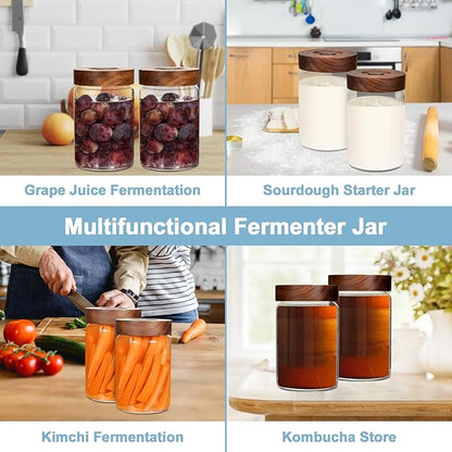 Glass Spice jars Small Glass Jars with Airtight Lid 6.7oz, Food Storage Canister for Pantry Sugar Tea Coffee Bean Seasoning Nuts Cookies Overnight Oatmeal (900ml(30oz)-1 Pack-A)