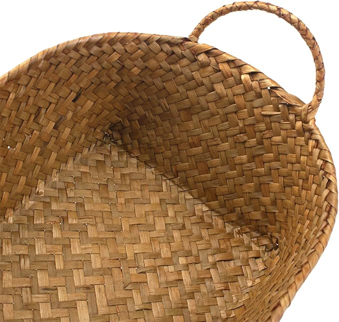 DOKOT Woven Rattan Baskets - Set of 3, Perfect for Kitchen Storage and Organizing Fruits