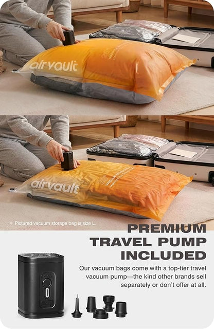 AirVault Vacuum Storage Bags for Travel & Home - Space Saver Compression Packing Bags Set for Clothes, Blankets & Seasonal Storage (10 Large)