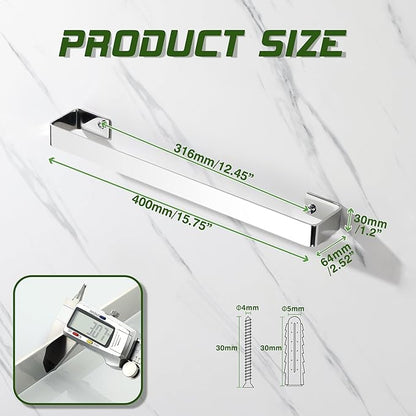 Alise Hand Towel Holder Towel Bar for Bathroom Wall Mount,SUS304 Stainless Steel Towel Rack for Bathroom and Lavatory,Kitchen,16 in Bath Towel Hanger Towel Rail,Polished Chrome