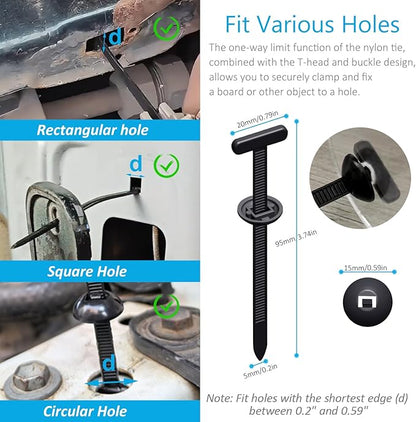2026 Upgraded Nylon Universal Cable Tie Buckle, Heavy Duty Self-Locking Rivet Zip Ties, Multifunctional Cable Tie Buckle for Car Daily Repair, Home, Office, Garden, Workshop(150Pcs)