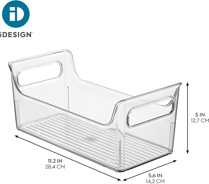 iDesign Plastic Condiment Organizer with Handles for Fridge - Clear - Made in USA
