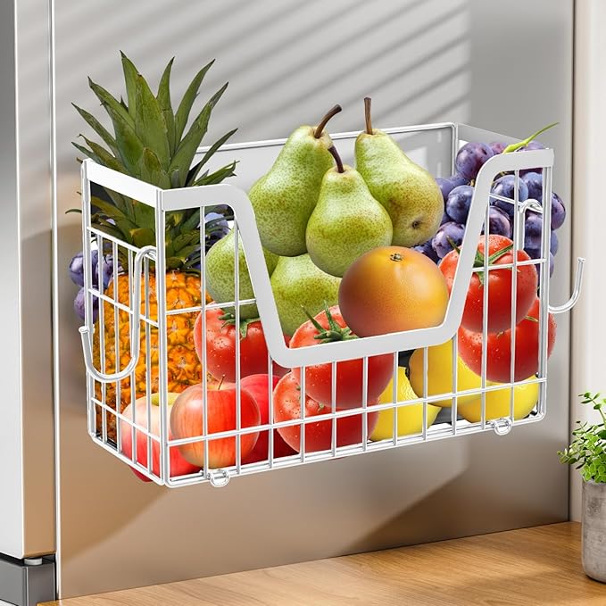 Magnetic Spice Rack for Refrigerator, Fridge Organizers and Storage, Pantry Organizers & Storage, Magnetic Shelf for Refrigerator, Laundry Room Organization, Magnetic Wall Shelf (White)