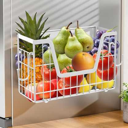 Magnetic Spice Rack for Refrigerator, Fridge Organizers and Storage, Pantry Organizers & Storage, Magnetic Shelf for Refrigerator, Laundry Room Organization, Magnetic Wall Shelf (White)