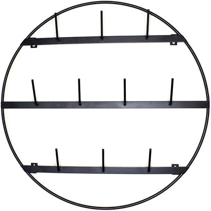 Claimed Corner Mug Rack with Sturdy Steel Frame, Matte Black Finish, Removable Rubber Caps, Wall Mounted (Round 24" x 24")