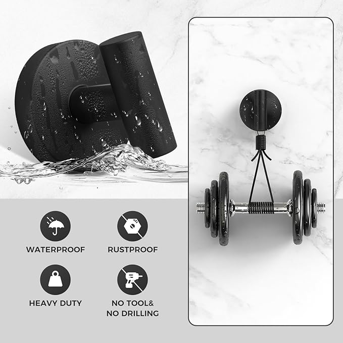 WingWider Shower Hooks for Inside Shower,No-Drill Removable&Reusable Towel Hooks for Bathroom,Heavy Duty Suction Cup Hooks for Glass Window,2 Packs(Black)