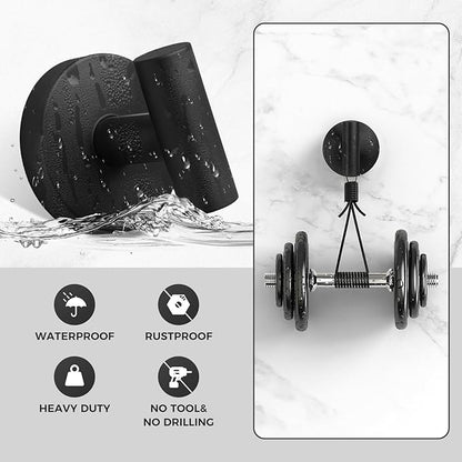 WingWider Shower Hooks for Inside Shower,No-Drill Removable&Reusable Towel Hooks for Bathroom,Heavy Duty Suction Cup Hooks for Glass Window,2 Packs(Black)