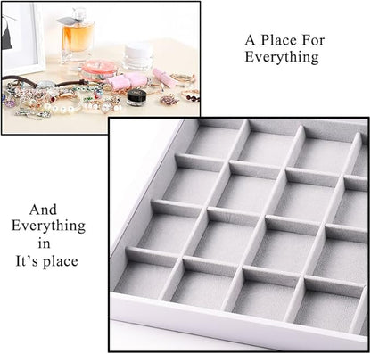 Oirlv Velvet Stackable Jewelry Trays Rings Display organizer Home Storage Trays (24 Grids)