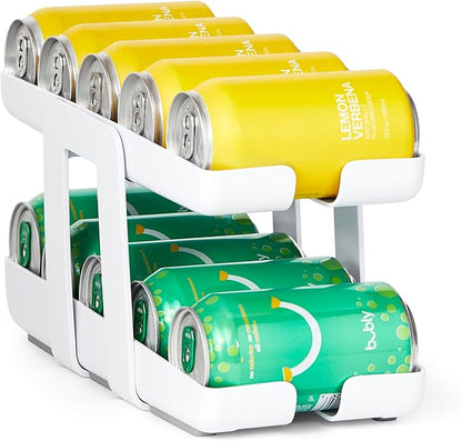 YouCopia RollDown Can Dispenser, Space-Saving Rolling Dispenser and Organizer for Refrigerator Storage, White