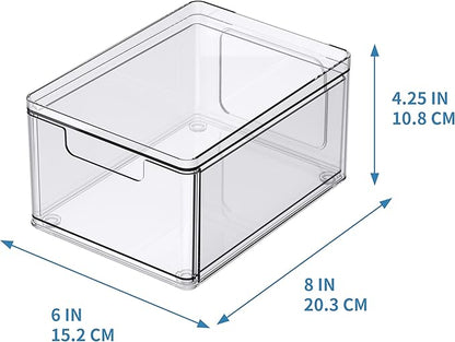 Simply Tidy Clear Stackable Storage Drawer - Waterproof & Dustproof Organizer with Non-Slip Base for Craft, Office & Home Supplies, 1 Pack