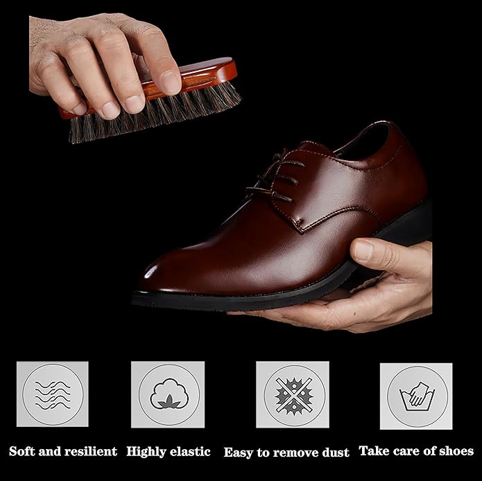 Complete Shoe Care Kit with Black and White Shoe Polish - Perfect for Home and Travel Use - Includes Brushes, Polishes, Cloths, Horn, and Leather Box - Ideal Gift for Leather Shoe Lovers