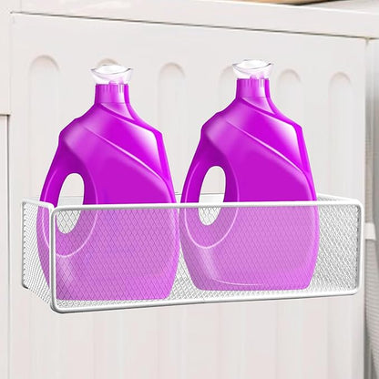 Bibabala Magnetic Shelf for Washing Machine,Magnetic Basket Organizer Holder for Fridge,Spice Rack,Washer Dryer Shelf, Storage Bin Box Containers,Basket Organizer for Laundry Kitchen,White