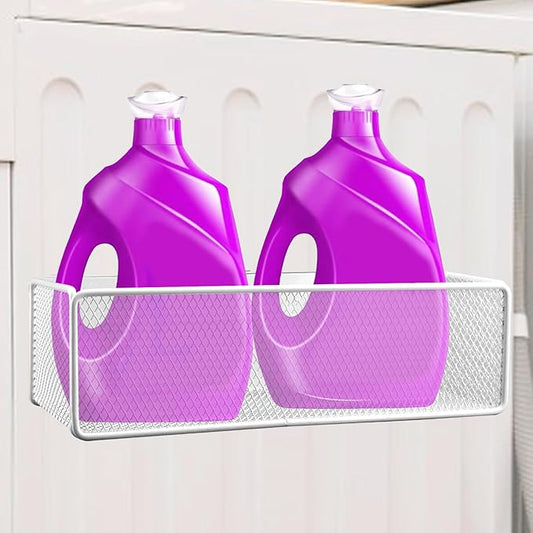Bibabala Magnetic Shelf for Washing Machine,Magnetic Basket Organizer Holder for Fridge,Spice Rack,Washer Dryer Shelf, Storage Bin Box Containers,Basket Organizer for Laundry Kitchen,White