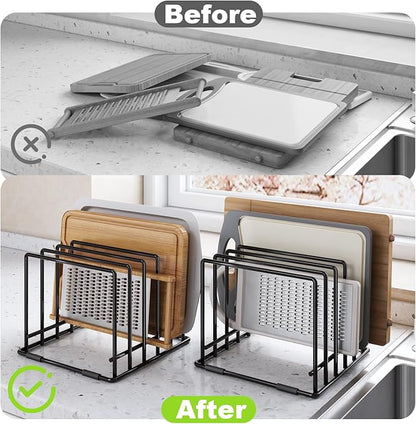 Veepus 2-pack 5-slot baking storage scratch-resistant cookie tray organizer with anti-slip frame for kitchen cabinet - portable and dust-resistant