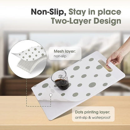 Beautysaid Shelf and Drawer Liner for Kitchen Cabinet, Non Adhesive Non Slip Shelf Paper Waterproof Washable Thickened for Dresser Pantry Shelve Bathroom Protector Liner(Polka Dot,18 in x 30 FT)