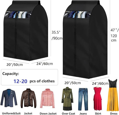 Garment Bag Black Large (L 24x20x35.5") Storage bag for clothes Long-term storage Jacket and clothes Protection from dust