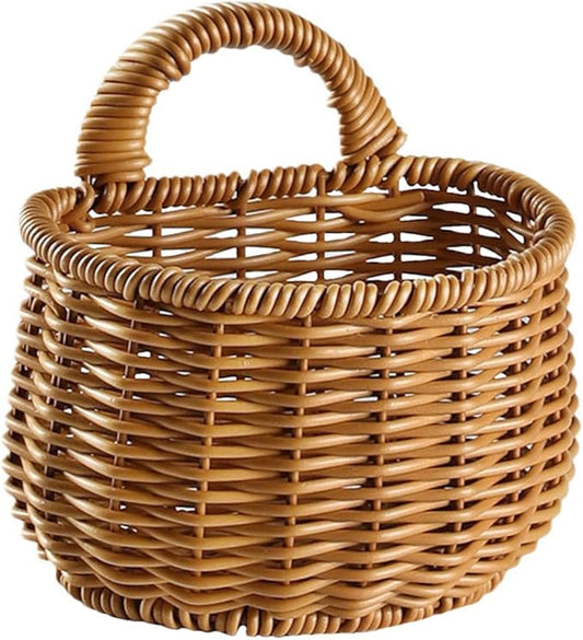 Woven Storage Basket for Kitchen Hanging and Garlic Organizer Wall-mounted Container for Clutter Spaces Neat Sundries Storage and Design