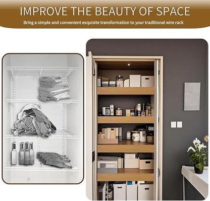 Wire Shelf Cover, Wire Rack Covers for Pantry,PVC Wood-Look Faux Wood Shelf Liners,29x16 Inch,0.24 inch Thick for Home and Kitchen Organization