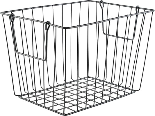 G.E.T. WB-315-MG Heavy Duty Iron Wire Utility Storage Basket/Bin with Handles, 11" x 8" x 8"