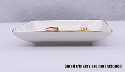 Topthink Friendship Gift for Woman-Birthday Graduation New Year Christmas Gifts for Sis, Soul Sis, Sister in Law,Best Friend,BFF-Dear Sister-Ceramic Jewelry Holder Ring Dish Trinket Tray