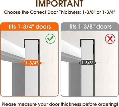 KitchLife Over The Door Hooks Hanger with 15.75 inches Extended Arms, Fit for 1-3/4" Doors, J40U, Thickened Bathroom Towel Rack Organization, 1 Pack Double-Hook, Matte Black