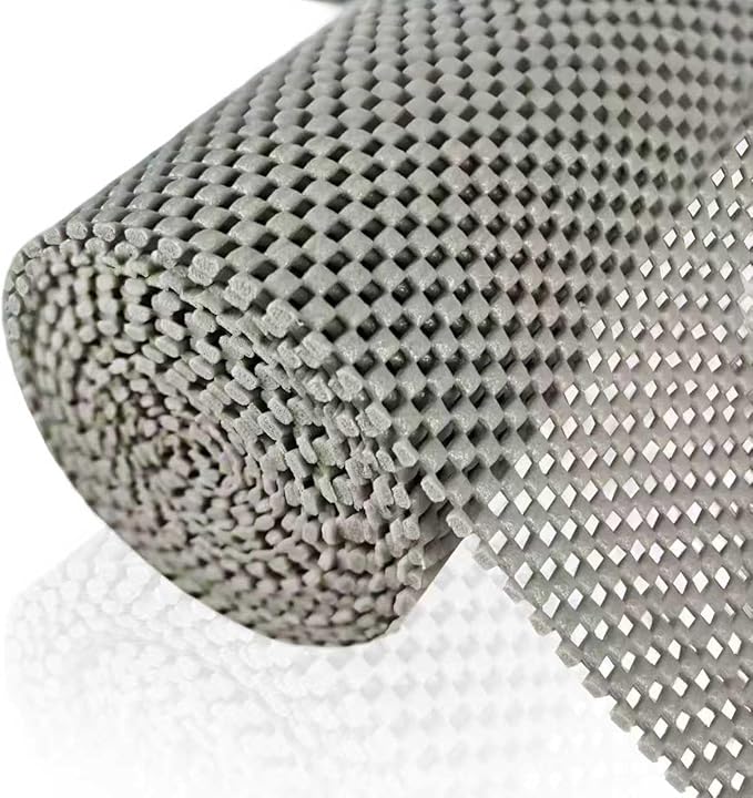 Shelf Liner for Kitchen Cabinet, Durable with Strong Grip, Non Adhesive Liners Protect Kitchen Cabinets and Cupboard, Pantry, Bathroom Drawers and Shelves, Desks-12" x 120" (Gray)