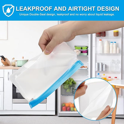 PATIKIL 8.7"x2"x5.3" Reusable Freezer Bag, 3 Pcs Leakproof Zip Food Storage Stand Up Bags Fridge Snack Vegetable Fruit Ice Container for Long-Lasting Freshness, Transparent