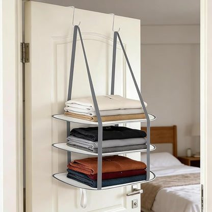 2 Pack 3 Tier Foldable Sweater Drying Rack Over The Door Drying Rack with Hooks Flat Drying Rack Large Laundry Clothes Dry Hanger Mesh for Apartments Indoor